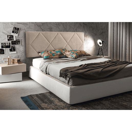 Cabeceira 145x50x7 | Cama de casal | Cabeceira estofada SPYGA | Para camas de 120, 135 e 140 cm | Fixação à parede | Microfibra AquaClean Bege