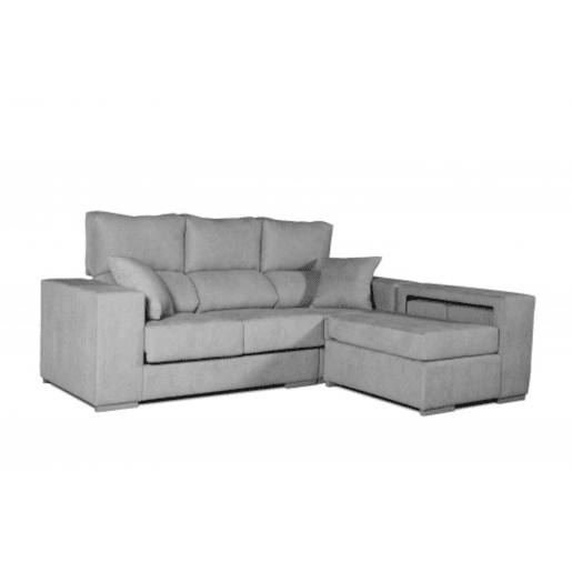 Sofá Chaise Longue Marbella Cinza Direito. Sofá Chaise Longue Marbella Cinza Direito.