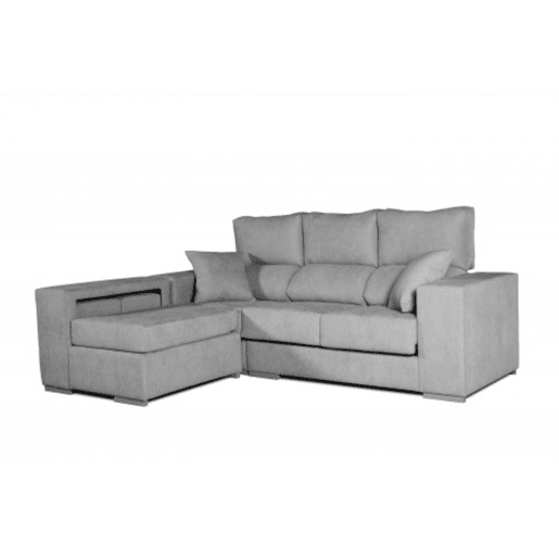 Sofá Chaise Longue Esquerda Marbella Cinza. Sofá Chaise Longue Esquerda Marbella Cinza.