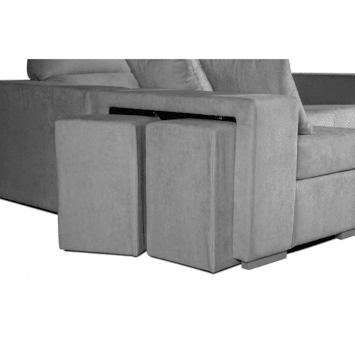 Sofá Chaise Longue Esquerda Marbella Cinza. Sofá Chaise Longue Esquerda Marbella Cinza.