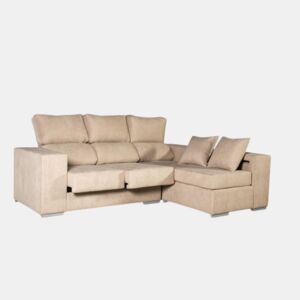 Sofá chaise longue Marbella bege à direita.