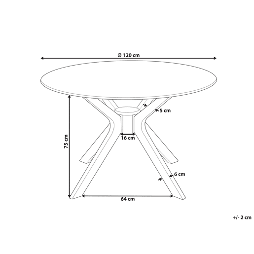 Mesa de jantar TYMIS Mogno escuro 120 cm 120 cm Mesa de jantar TYMIS Mogno escuro 120 cm 120 cm