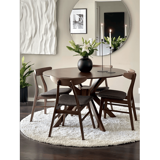 Mesa de jantar TYMIS Mogno escuro 120 cm 120 cm Mesa de jantar TYMIS Mogno escuro 120 cm 120 cm