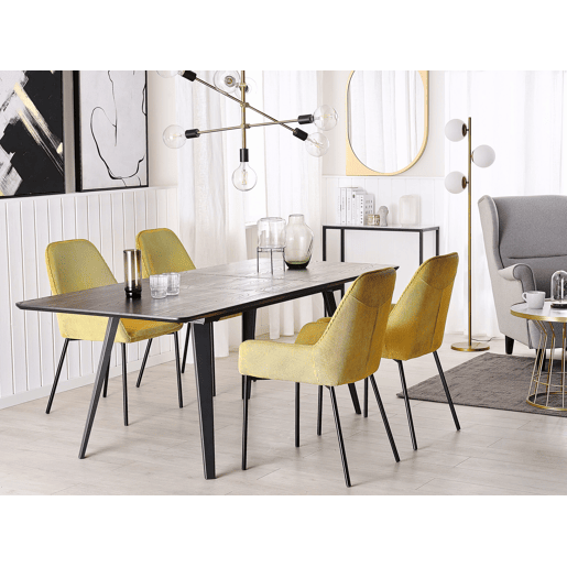 Mesa de jantar extensível IRVINGTON Preto 160200 cm 90 cm