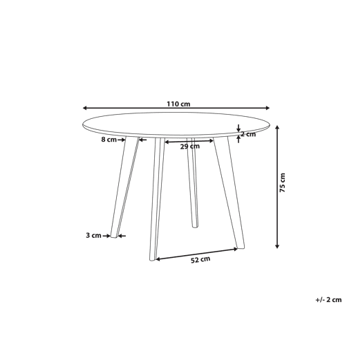 Mesa de jantar MOSBY Mármore 110 cm 110 cm