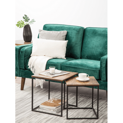 Conjunto de 2 mesas de apoio DENNY Castanho escuro