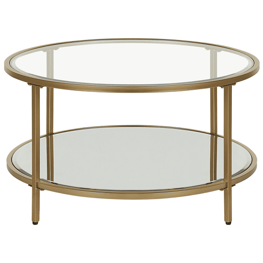 Mesa de centro BIRNEY Vidro de segurança (temperado) Dourado