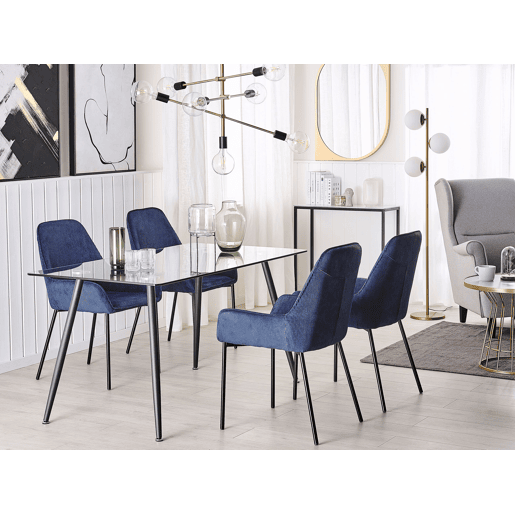 Mesa de jantar MIDLAND Preto 140 cm 80 cm Vidro de segurança (temperado)