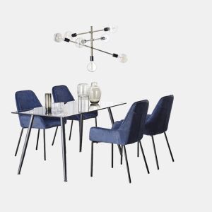 Mesa de jantar MIDLAND Preto 140 cm 80 cm Vidro de segurança (temperado)