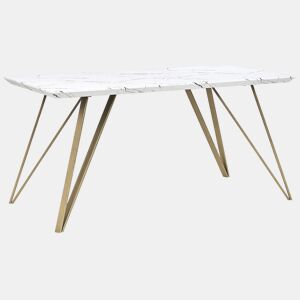 Mesa de jantar MOLDEN BrancoDourado 150 cm 80 cm