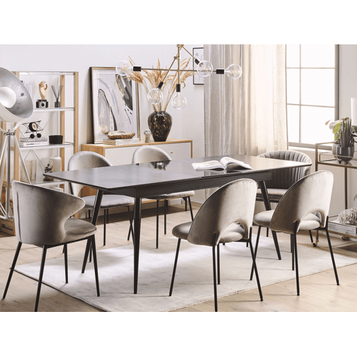 Mesa de jantar extensível MALDON Preto 160200 cm 90 cm