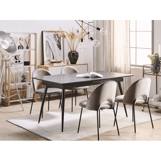 Mesa de jantar extensível MALDON Preto 160200 cm 90 cm