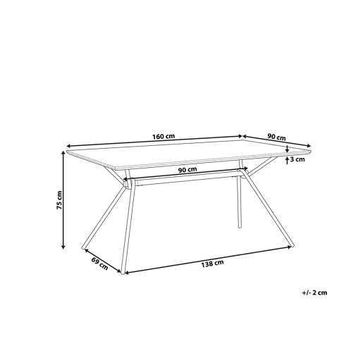 Mesa de jantar AMSTERDAM Castanho escuro 160 cm 90 cm