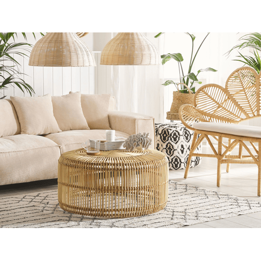 Mesa de centro LIMNI Rattan Castanho claro