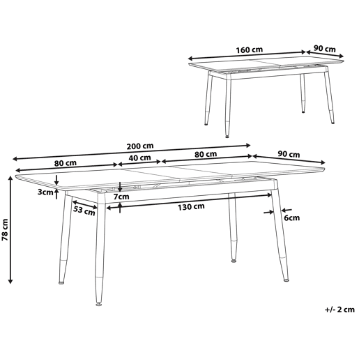 Beliani Mesa de jantar extensÃvel CALIFORNIA Beliani Mesa de jantar extensÃvel CALIFORNIA