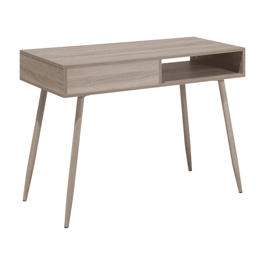 Secretária DEORA Castanho claro 100 cm 48 cm com arrumação