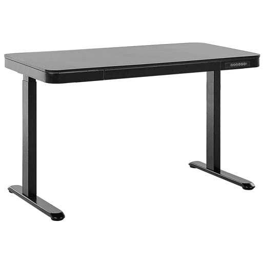 Secretária de pé ajustável eletricamente KENLY Preto 120 cm 60 cm com entrada USB