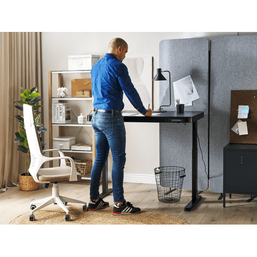 Secretária de pé ajustável eletricamente KENLY Preto 120 cm 60 cm com entrada USB