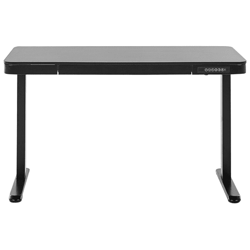 Secretária de pé ajustável eletricamente KENLY Preto 120 cm 60 cm com entrada USB