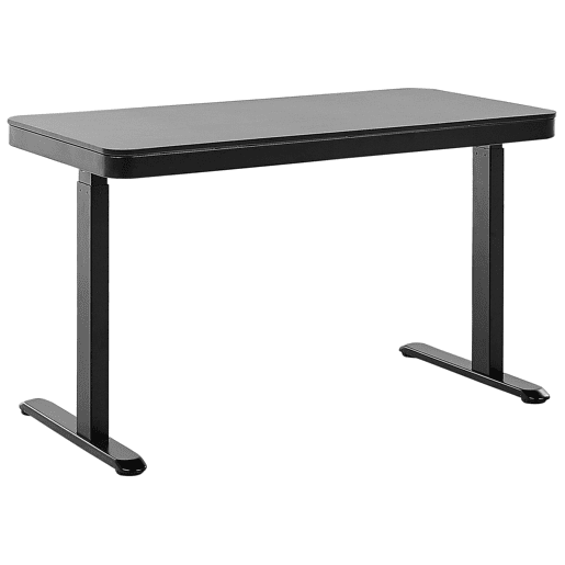 Secretária de pé ajustável eletricamente KENLY Preto 120 cm 60 cm com entrada USB