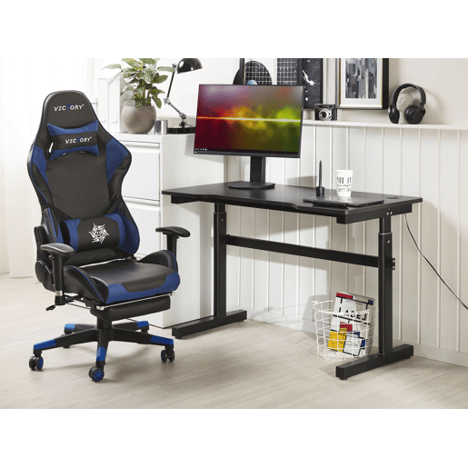 Secretária gaming ajustável manualmente DURBIN Preto 120 cm 60 cm LED RGB