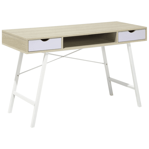 Secretária CLARITA Castanho claro 120 cm 48 cm com arrumação