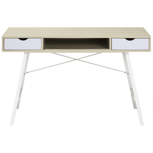Secretária CLARITA Castanho claro 120 cm 48 cm com arrumação