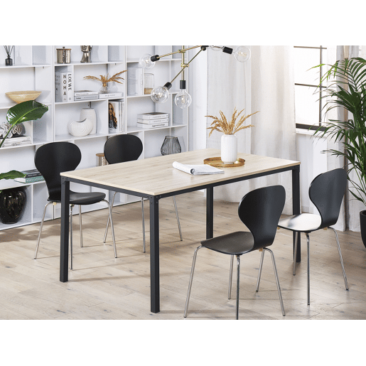 Mesa de jantar HOCKLEY Castanho claro 150 cm 90 cm