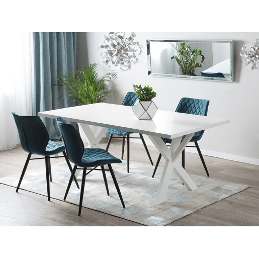 Mesa de jantar LISALA Branco 180 cm 100 cm Mesa de jantar LISALA Branco 180 cm 100 cm