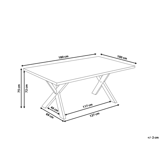 Mesa de jantar LISALA Branco 180 cm 100 cm Mesa de jantar LISALA Branco 180 cm 100 cm