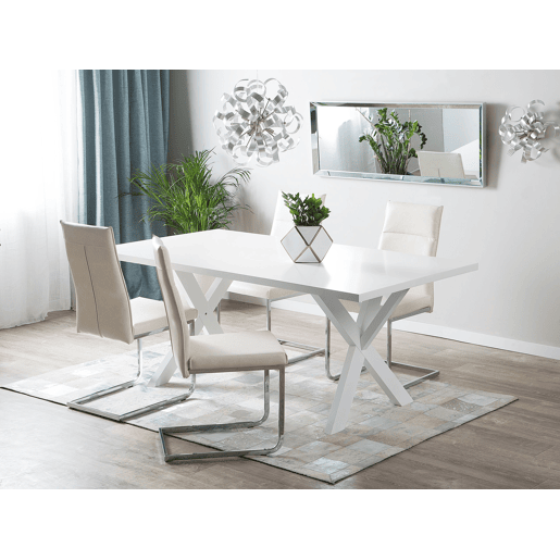 Mesa de jantar LISALA Branco 180 cm 100 cm Mesa de jantar LISALA Branco 180 cm 100 cm