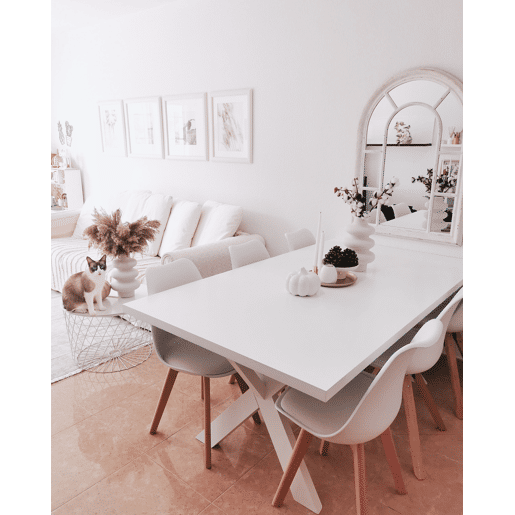 Mesa de jantar LISALA Branco 180 cm 100 cm Mesa de jantar LISALA Branco 180 cm 100 cm