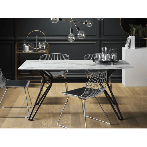 Mesa de jantar BALLINA Branco 160 cm 90 cm Vidro de segurança (temperado)