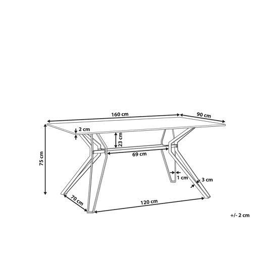 Mesa de jantar BALLINA Branco 160 cm 90 cm Vidro de segurança (temperado)