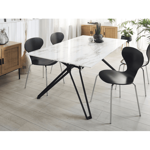 Mesa de jantar BALLINA Branco 160 cm 90 cm Vidro de segurança (temperado)