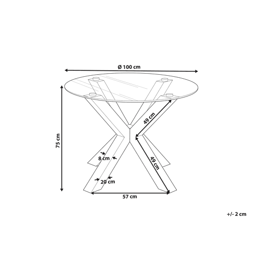Mesa de jantar OTIUM Preto 100 cm 100 cm