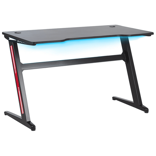 Secretária de jogos DARFUR Preto 120 cm 60 cm LED RGB