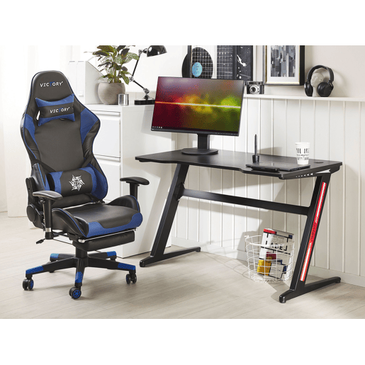 Secretária de jogos DARFUR Preto 120 cm 60 cm LED RGB