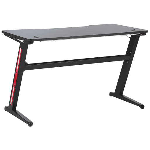 Secretária de jogos DARFUR Preto 120 cm 60 cm LED RGB