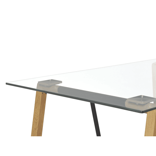 Mesa de jantar TACOMA Castanho claro 140 cm 80 cm Vidro de segurança (temperado)