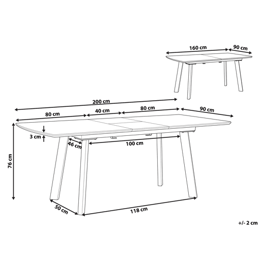 Beliani Mesa de jantar extensível SALVADOR