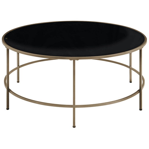 Mesa de centro FLORENCE Vidro PretoDourado Mesa de centro FLORENCE Vidro PretoDourado