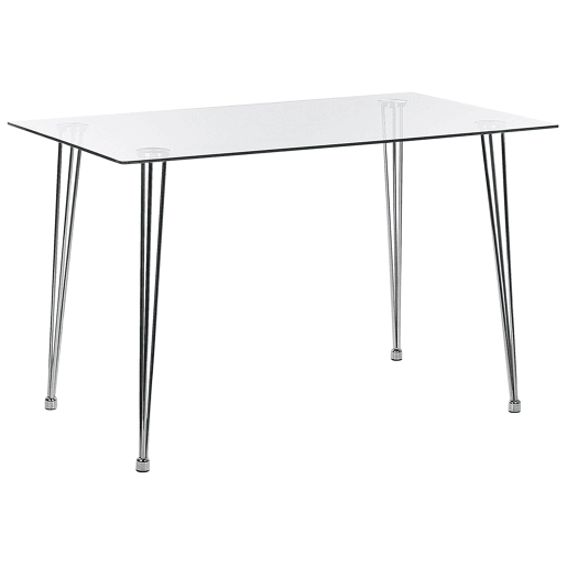 Mesa de jantar WINSTON Prateado 120 cm 70 cm Vidro de segurança (temperado)