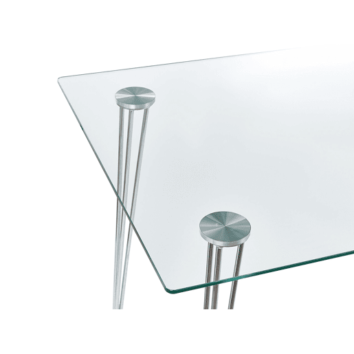 Mesa de jantar WINSTON Prateado 120 cm 70 cm Vidro de segurança (temperado)