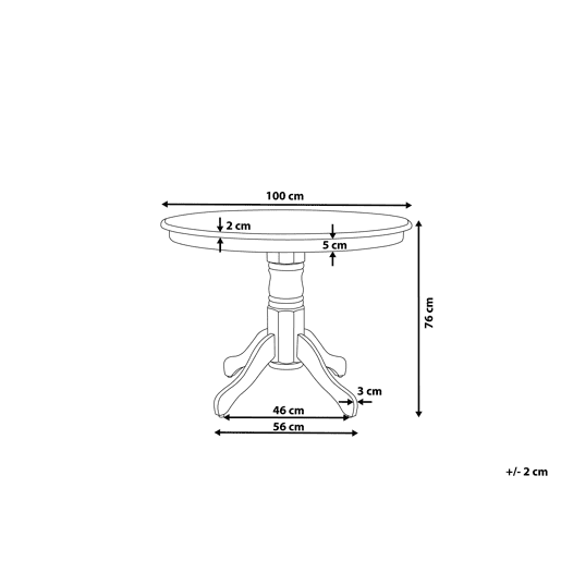 Mesa de jantar AKRON Branco 100 cm 100 cm