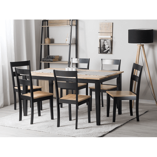 Mesa de jantar GEORGIA Preto 150 cm 90 cm Madeira