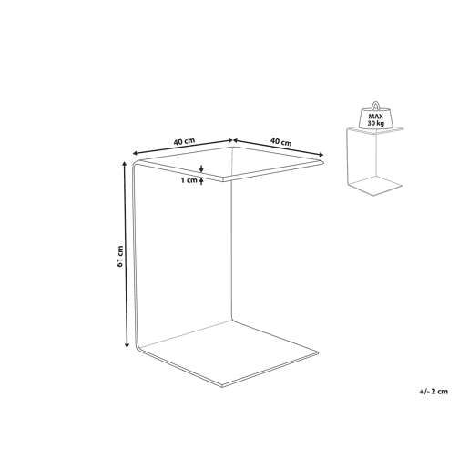 Mesa de apoio LOURDES Vidro de segurança (temperado) Transparente