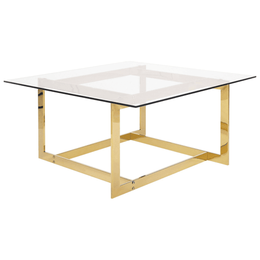 Mesa de centro CRYSTAL Vidro de segurança (temperado) Dourado