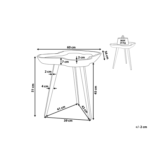 Mesa de apoio ELSA Madeira de teca Castanho