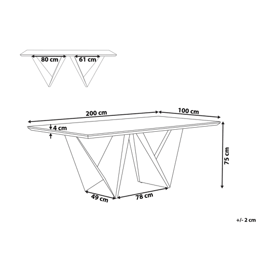 Mesa de jantar SINTRA Castanho escuro 200 cm 100 cm